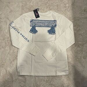 VINEYARD VINES MENS SKATE ICE HOCKEY SHIRT LONG SLEEVE WINTER WHITE S M L XL XXL